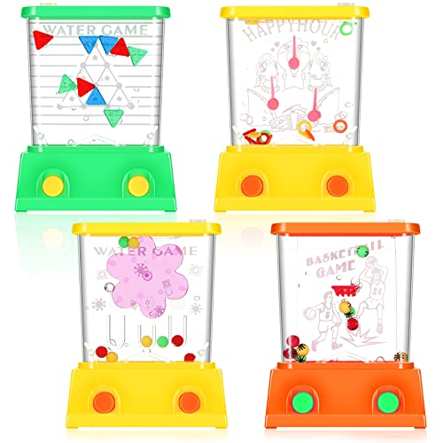 4 Stücke Handheld Wasser Spiel Arcade Wasser Ring Wassertische für Strand Spielzeug Party Gefallen Fischringe Fun Game für Verschiedene Alter Basketball, ohne Wasser (Klassischer Stil) von Gejoy