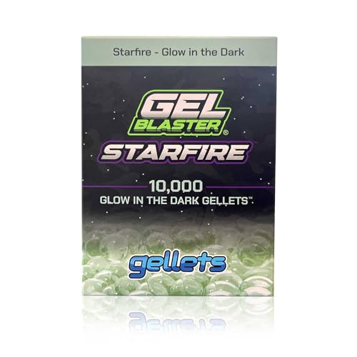 Gel Blaster Starfire 10.000 Gellets - Offizielle Nachfüllmunition für Starfire Gel Blasters - Glow-in-The-Dark UV-aktivierte Leuchtspurgeschosse - Erhöhte Sprengleistung & Genauigkeit, für 14+ Jahre von Gel Blaster