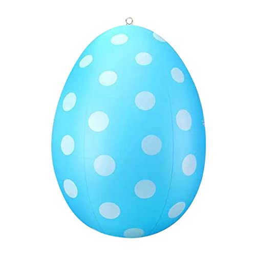 Gelb&Schwarz 40,6 cm riesiges Ei Ostern PVC Aufblasbarer Ball Outdoor Ornament Aufblasbare Osterdekoration Outdoor Garten Anhänger Ornament Event Kleid Übergröße (Blau, Einheitsgröße) von Gelb&Schwarz