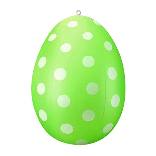 Gelb&Schwarz 40,6 cm riesiges Ei Ostern PVC Aufblasbarer Ball Outdoor Ornament Aufblasbare Osterdekoration Outdoor Garten Anhänger Ornament Event Kleid Übergröße (Grün, Einheitsgröße) von Gelb&Schwarz