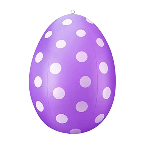 Gelb&Schwarz 40,6 cm riesiges Ei Ostern PVC Aufblasbarer Ball Outdoor Ornament Aufblasbare Osterdekoration Outdoor Garten Anhänger Ornament Event Kleid Übergröße (Lila, Einheitsgröße) von Gelb&Schwarz