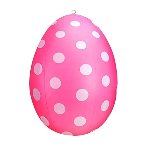 Gelb&Schwarz 40,6 cm riesiges Ei Ostern PVC Aufblasbarer Ball Outdoor Ornament Aufblasbare Osterdekoration Outdoor Garten Anhänger Ornament Event Kleid Übergröße (Rosa, Einheitsgröße) von Gelb&Schwarz