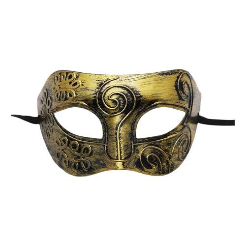 Gelb&Schwarz Alien-Maske für Männer und Frauen, Vintage-Stil, antikes Schimmel, Alien-Maske (Gold-2, 17 x 8 cm) von Gelb&Schwarz