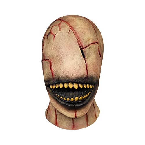 Gelb&Schwarz Gruselige Halloween-Gesichtsmaske, doppellagig, zerrissene Gesichtsmaske, Halloween, Vollkopf-Skelett-Gesichtsmaske, gesichtslos, Holloween-Maske (Gelb-1, Einheitsgröße) von Gelb&Schwarz