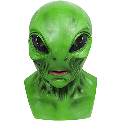 Gelb&Schwarz Halloween-Alien-Kapuze, realistisch, zerknittert, Cosplay-Kostüm, Requisiten, Alien-Spielzeug, Junggesellinnenabschied, Schlafmaske für Damen (mehrfarbig, Einheitsgröße) von Gelb&Schwarz