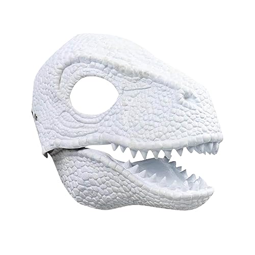 Gelb&Schwarz Halloween Dinosaurier Dinosaurier Kopfschmuck Realistische T Cosplay Kostüm Party Halloween Geburtstag Karneval Maskerade Party Geschenk Holloween Maske (a-Weiß, Einheitsgröße) von Gelb&Schwarz