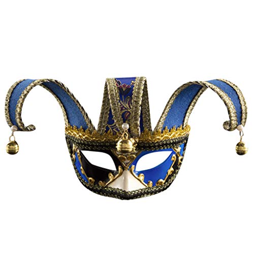 Gelb&Schwarz Halloween-Maske, schwarz, Party-Auge, halbes Halloween-Kostüm, Maskerade, Unisex für Damen, Verkleidung (Blau, Einheitsgröße) von Gelb&Schwarz
