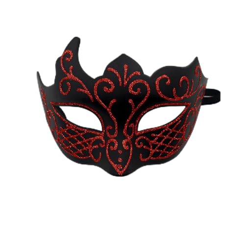 Gelb&Schwarz Maskerade Retro Party Gesicht geeignet für Maskerade Karneval Party Geburtstag Kostüme It Maske (Rot #1, Einheitsgröße) von Gelb&Schwarz