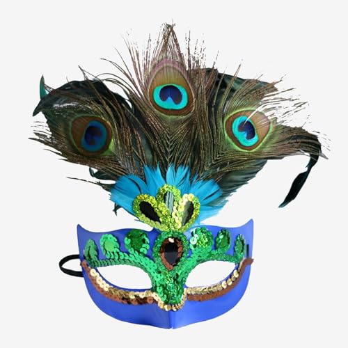 Gelb&Schwarz Maskerade für Damen, Halloween, Karneval, Karneval, Abschlussball, Kostüm, Partyzubehör, Gesichtsmasken, Party (Blau-5, Einheitsgröße) von Gelb&Schwarz