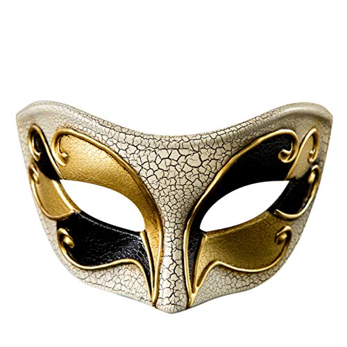 Gelb&Schwarz Spitze Fledermaus Maske MaskMe Herren Musical Maskerade Party Kariert Vintage Karneval Maske (Schwarz, Einheitsgröße) von Gelb&Schwarz