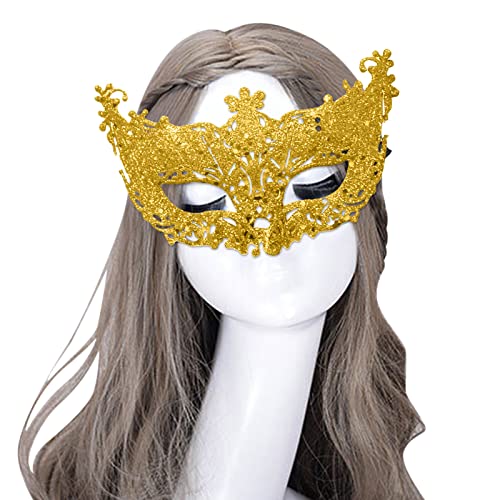 Gelb&Schwarz Spitzenmasken Karneval Maskerade Karneval Party Kostüm Festival Party für Kostümparty Cosplay (Gold, Einheitsgröße) von Gelb&Schwarz