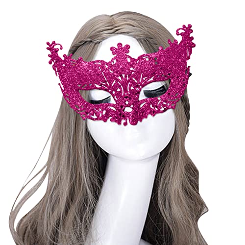 Gelb&Schwarz Spitzenmasken Karneval Maskerade Karneval Party Kostüm Festival Party für Kostümparty Cosplay (Hot Pink, Einheitsgröße) von Gelb&Schwarz