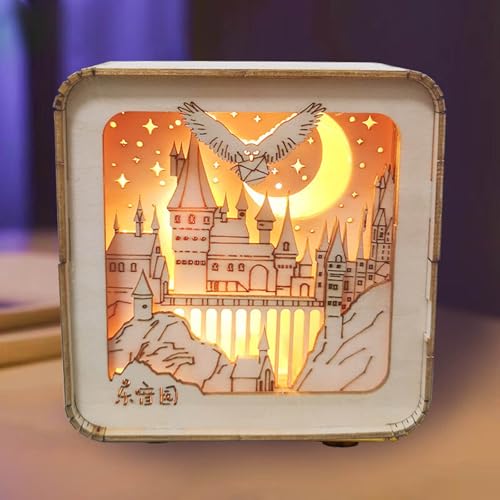 Things for Teen Girls to Do at Home 3D Puzzle NightLight 3D Wooden Puzzles For Adults DIY Crafts For Adults Christmas Decorations/Gifts For Family And Night Lights (C, 9.4x5x9.4cm) von Gelb&Schwarz