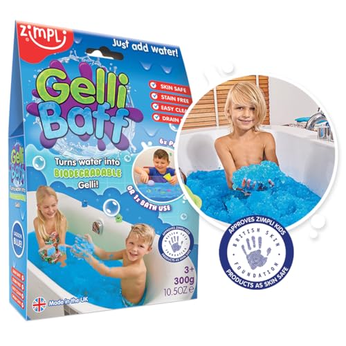 Zimpli Kids 5143blue 1 Bath Pack or 6 Play Uses Verwandeln Sie Wasser in Bunte GOO Sensorisches und Badespielzeug für Kinder, Einzeln, blau, 300 g (Pack of 1) von Zimpli Kids