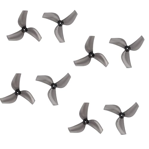 Gemfan 4 Paar 35 mm 2-Blatt/3-Blatt-Propeller PC CW CCW Paddel für Quadcopter Drohne DIY Teile (3-Klingen, Grau) von Gemfan