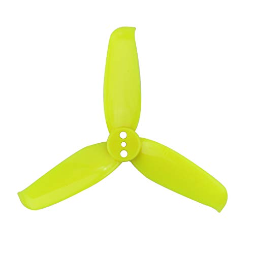 Gemfan 4 Pairs Flash 2540 2,5x4 2,5 Zoll PC 3-Blatt Propeller Prop 1,5 mm Montagebohrung für 1105 Motor RC Drone Quadcopter (Yellow) von Gemfan