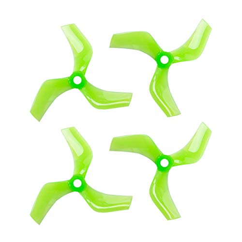 Gemfan 75mm Geleitete Requisiten PC 3-Blatt Propeller CW CCW 5mm Loch für RC Drone FPV Racing 1408-1808 Brushless Motor Cinewhoop Cinedrone (Green) von Gemfan