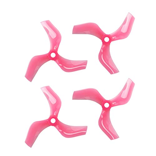 Gemfan 75mm Geleitete Requisiten PC 3-Blatt Propeller CW CCW 5mm Loch für RC Drone FPV Racing 1408-1808 Brushless Motor Cinewhoop Cinedrone (Pink) von Gemfan