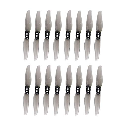 Gemfan 8 Paare Hurricane 3018 3x1,8 3-Zoll-2-Paddel-Propeller 1,5 mm / 2,0 mm Loch-T-Halterung für RC Drone FPV Racing Zahnstocherrahmen (2mm Grey) von Gemfan