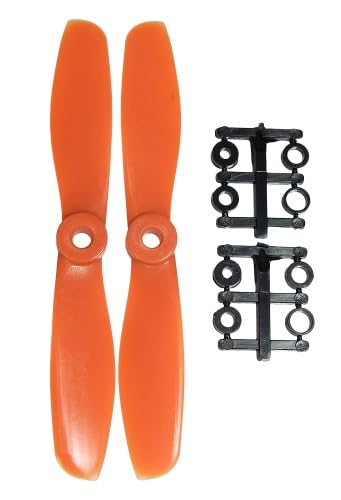 Gemfan Zweiblatt Propeller 5 x 4,5" Bull Nose Links und Rechtsdrehend Farbe Orange von Gemfan