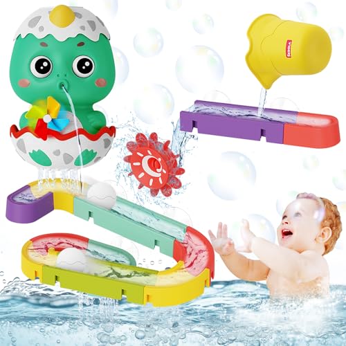 Gemtte Badewannenspielzeug, Kinder Badespielzeug ab 2 3 4 5 6 Jahre, DIY Kugelbahn Wasserspielzeug Kinder, Badewannen Spielzeug Kinder mit Saugnäpfe, Badespaß Geschenk Mädchen Junge von Gemtte