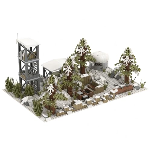 General Jim's WW2 'The Front Line' Military Base Snow Series Bunkers Fort Scene Building Block Set with Corner Watchtower Bunkers Command Center von General Jim's