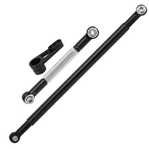 1/12 Lenkstange, RC-Auto-Lenkstange aus Aluminiumlegierung, Einfach zu Installierende Hochwertige Passform für 1/12 RC-Auto MN86K (Black) von Generic