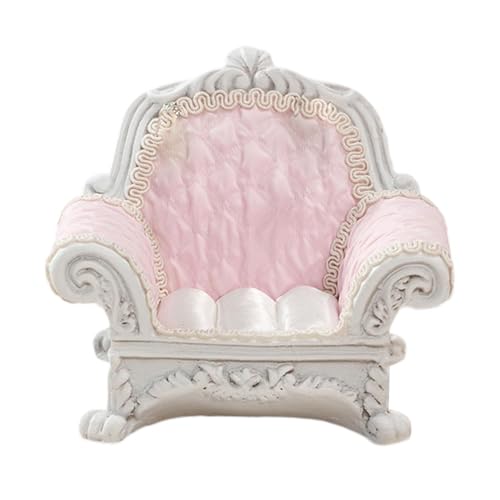 1/12 Puppenhaus Einzelsofa Miniaturmodell Harz und Stoff 10x8,5cm Schmuck Organizer, Rosa von Generic