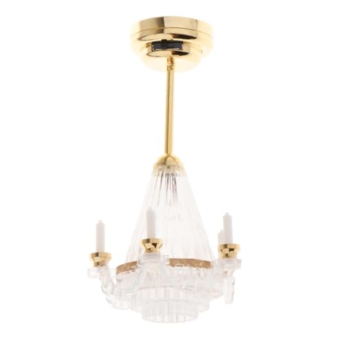 1/12 Puppenhaus Miniatur Kronleuchter Puppenzubehör Dekoration Metall Kerzenlichter 1/12 Puppenhaus Miniatur Kronleuchter Puppenzubehör Dekoration Metall Kerzenlichter von Generic