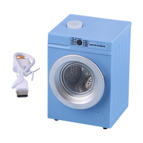 1/12 Puppenhaus Waschmaschine Miniaturmöbel Puppenzubehör Dekoration für Badezimmer, Blau von Generic