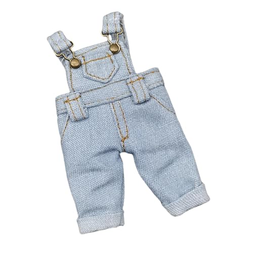 1/12 Puppenkleidung, Overall, Puppenkleidung, Szene, Foto Requisite, Hosenträger, Stilvolles Kostümzubehör, Zum Verkleiden für Babypuppen, Hellblau von Generic