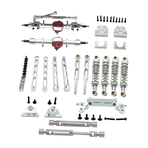 1/12 RC Auto Vorder- und Hinterachse Set Zugstangen Verbindungsstangen Stoßdämpfer für MN82, Silber 1/12 RC Auto Vorder- und Hinterachse Set Zugstangen Verbindungsstangen Stoßdämpfer für MN82, Silber von Generic