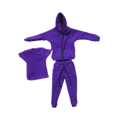 1/12 Skala Figur Kleidung Puppe Hoodie Und Hosen Pädagogisches Spielzeug Handgemachte Pretend Spielen Spielzeug Action Figuren T Shirt Spielzeug Kleid, Lila von Generic