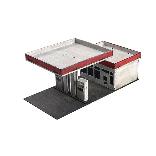 1/72 1/64 Gebäudemodellbausätze, Demontage 3D Puzzle DIY Malerei, Tankstellen Architekturszene für Layout Zubehör, modern von Generic