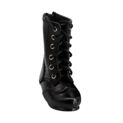 1/Figuren Kopf Schnürstiefel Kugelgelenk Puppenschuhe Kostüm Zubehör DIY für 30 cm Puppe Weiblichen Körper Stiefel, Schwarz von Generic