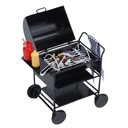 1:12 Mini-BBQ-Grill, Miniaturszene, Exquisites, Schönes, Lebendiges Küchenmöbel-Modell, Puppenhaus-Zubehör von Generic