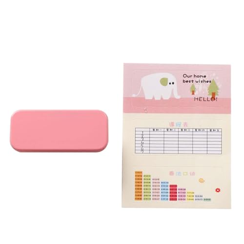 1:12 Puppenhaus Federmäppchen Modell Miniatur Stift Lineal Radiergummi Box Dioramen für Layout, Rosa von Generic