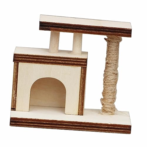 1:12 Puppenhaus Katzenklettergerüst Katzenkratzbaum Holz Haustierzentrum für DIY Projekte, 6,5 cm x 3,5 cm x 5,5 cm von Generic