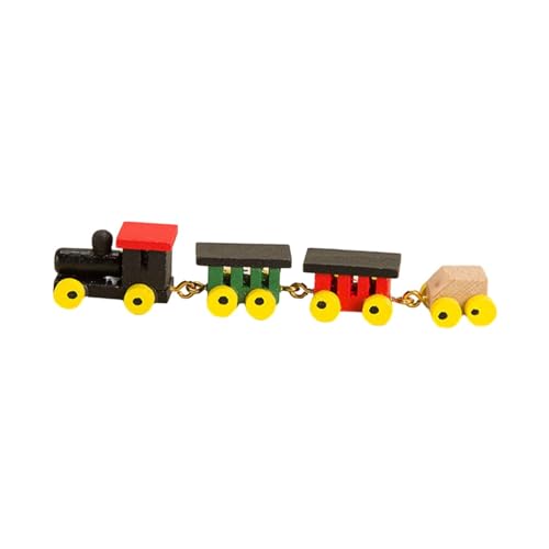 1:12 Puppenhaus Miniaturlokomotive, Küchengerät, Mini Holzzug, Spielzeugsimulation, Dampfzug Eines Feengartens, Mehrfarbig von Generic