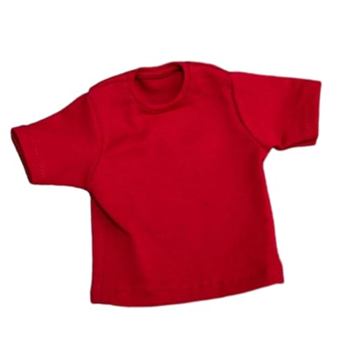 1:6 T-Shirt mit kurzen Ärmeln, Kostüm, handgefertigte Puppenkleidung für 30,5 cm große Damen- und Herrenfiguren, Rot von Generic