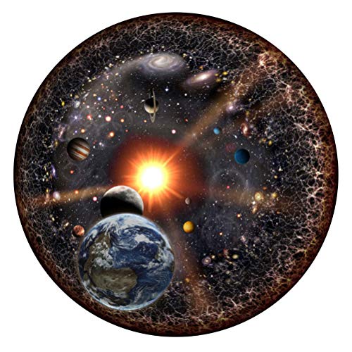 1000 Teile Rundes Puzzle Universum Sonnensystem Planet mit Sonne Erde Kinder Erwachsene Spiel Spielzeug (bunt) von Generic