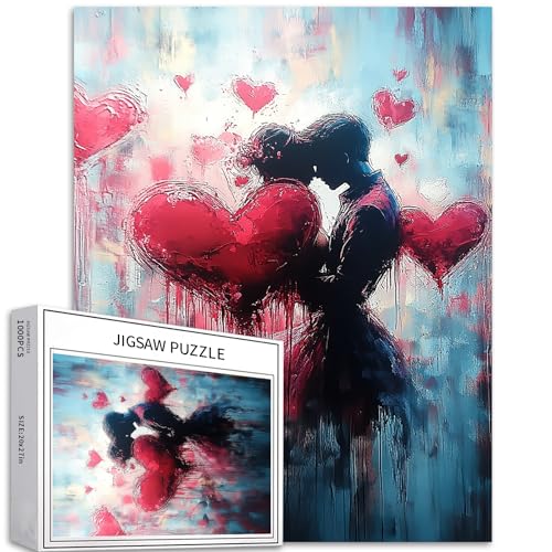 1000 Teile wie Doodle Puzzles für Erwachsene, Graffiti-Liebespuzzles, Banksy-Puzzle, bunt, DIY-Puzzles für Heimdekoration, Geschenke, Familienpuzzle, perfekt für Spieleabende, 50,8 x 68,6 cm von Generic