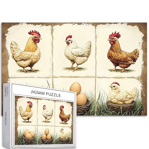 1000-teiliges Puzzle für Erwachsene, Bauernhof-Hintergrund, Kunst-Puzzle, bunte DIY-Puzzles für Heimdekoration, Geschenke, Familienpuzzle, perfekt für Spieleabende, 68 x 50 cm von Generic