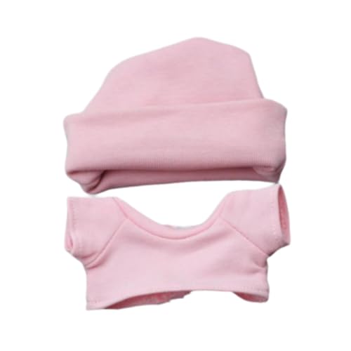 2 Stück Puppen T Shirt Und Hut Set für 17 cm Puppen Mädchen, Rosa von Generic