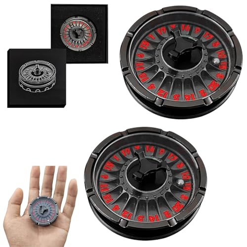 2 Stück Roulette Würfel Spinner für Dungeons and Dragons DND Dice Set, Metall D20 Würfel mit Rollender Ball, Rollenspiel D&D Würfel für MTG Brettspiel Tischspiel Zubehör(Black/2 Pcs) von Generic