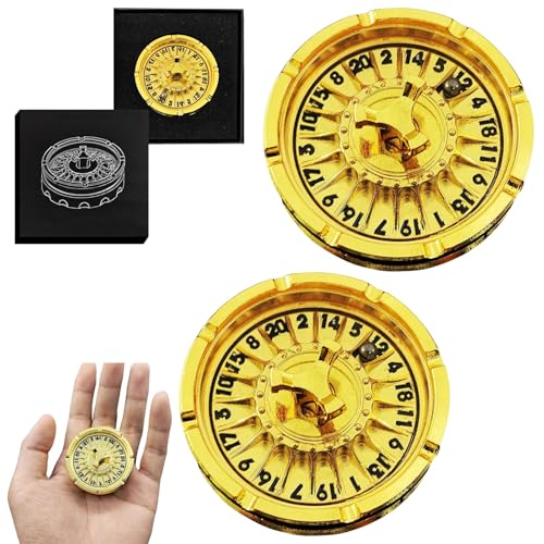 2 Stück Roulette Würfel Spinner für Dungeons and Dragons DND Dice Set, Metall D20 Würfel mit Rollender Ball, Rollenspiel D&D Würfel für MTG Brettspiel Tischspiel Zubehör(Gold/2 Pcs) von Generic