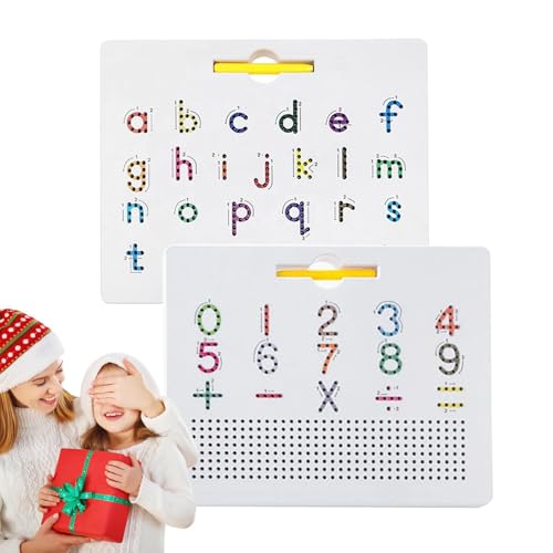 2-in-1-Magnetschreibtafel – Buchstaben-Zeichentafel, Magnetische ABC-Tafel | Doppelseitige Magnetische Alphabet-Lerntafel, Magnetisches Zeichentablett, STEM-Spielzeug Zum Buchstabenlernen Kleinkinder von Generic