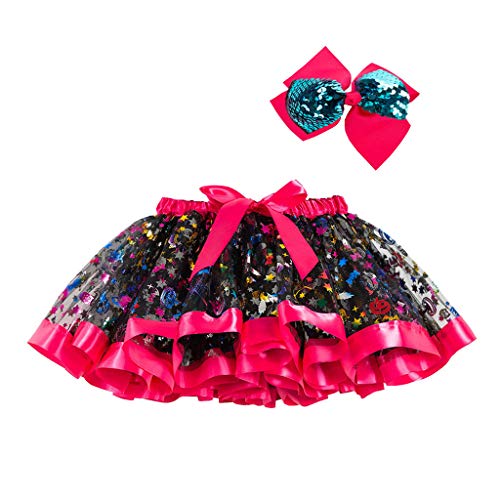 2 teiliges Halloween Kinderkostüm Set Tutu-Rock Haarspange mit Schleife Tutu Mädchen Cosplay Zubehör für Halloweenparty Maskerade Karneval für Halloween Karneval (9-11 Years) von Generic