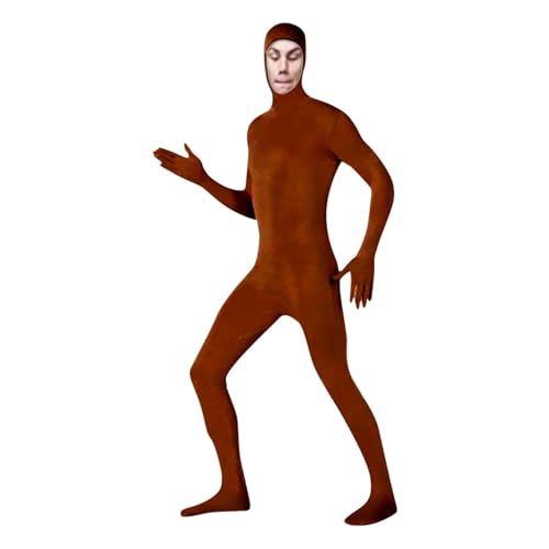 2025 Erwachsene Open Face Zentai Cosplay Jumpsuit Ganzkörperanzug Orange Tight Ganzkörperanzug Kostüm Bodysuit Kostüm für Party Karneval Kostüm Unisex von Generic