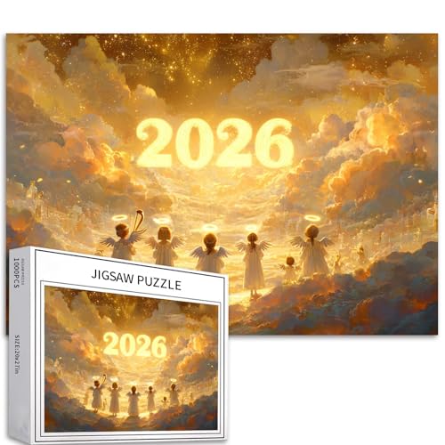 2026 Engel 1000 Teile Puzzle für Erwachsene und Anfänger Happy New Year 2026 Puzzles 50,8 x 68,6 cm Herausfordernde Familienaktivitätsspiele DIY Handwerk Puzzle für Heimdekoration Geschenke 2026 Engel 1000 Teile Puzzle für Erwachsene und Anfänger Happy New Year 2026 Puzzles 50,8 x 68,6 cm Herausfordernde Familienaktivitätsspiele DIY Handwerk Puzzle für Heimdekoration Geschenke von Generic